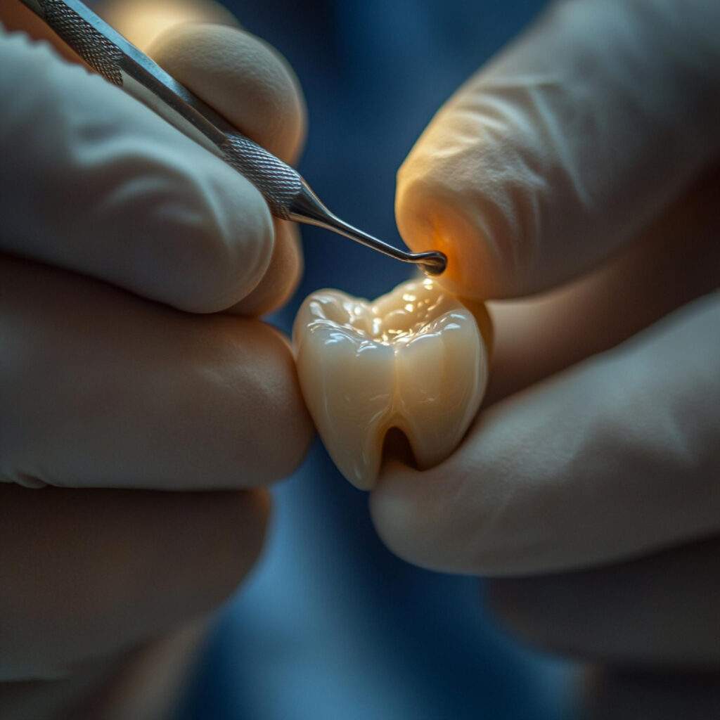 Práctica con muela para empaste en Puente de Vallecas